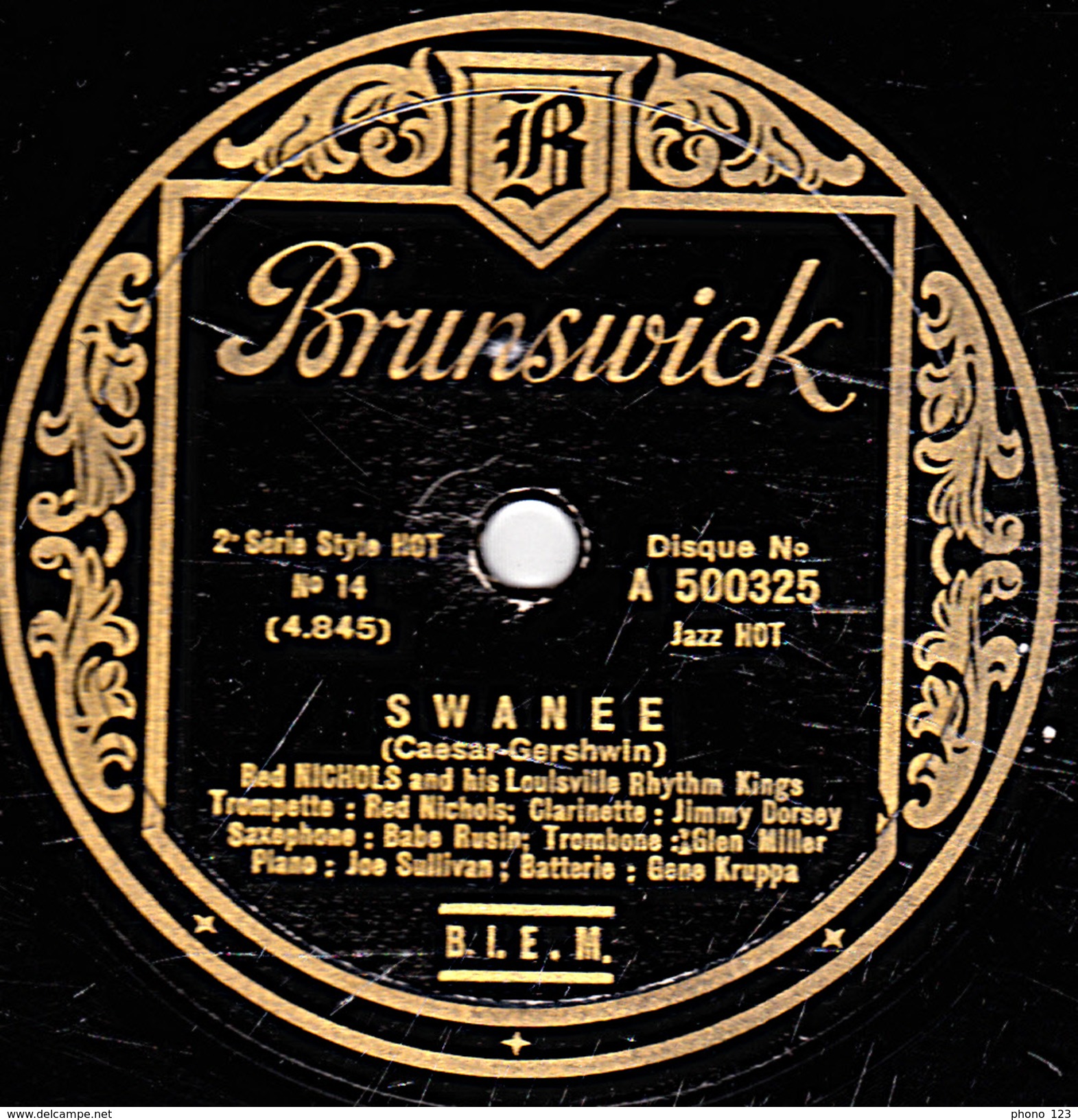 78 T - 25 Cm. - état B -  Red NICHOLS - SWANEE - TELL ME - 78 Rpm - Schellackplatten