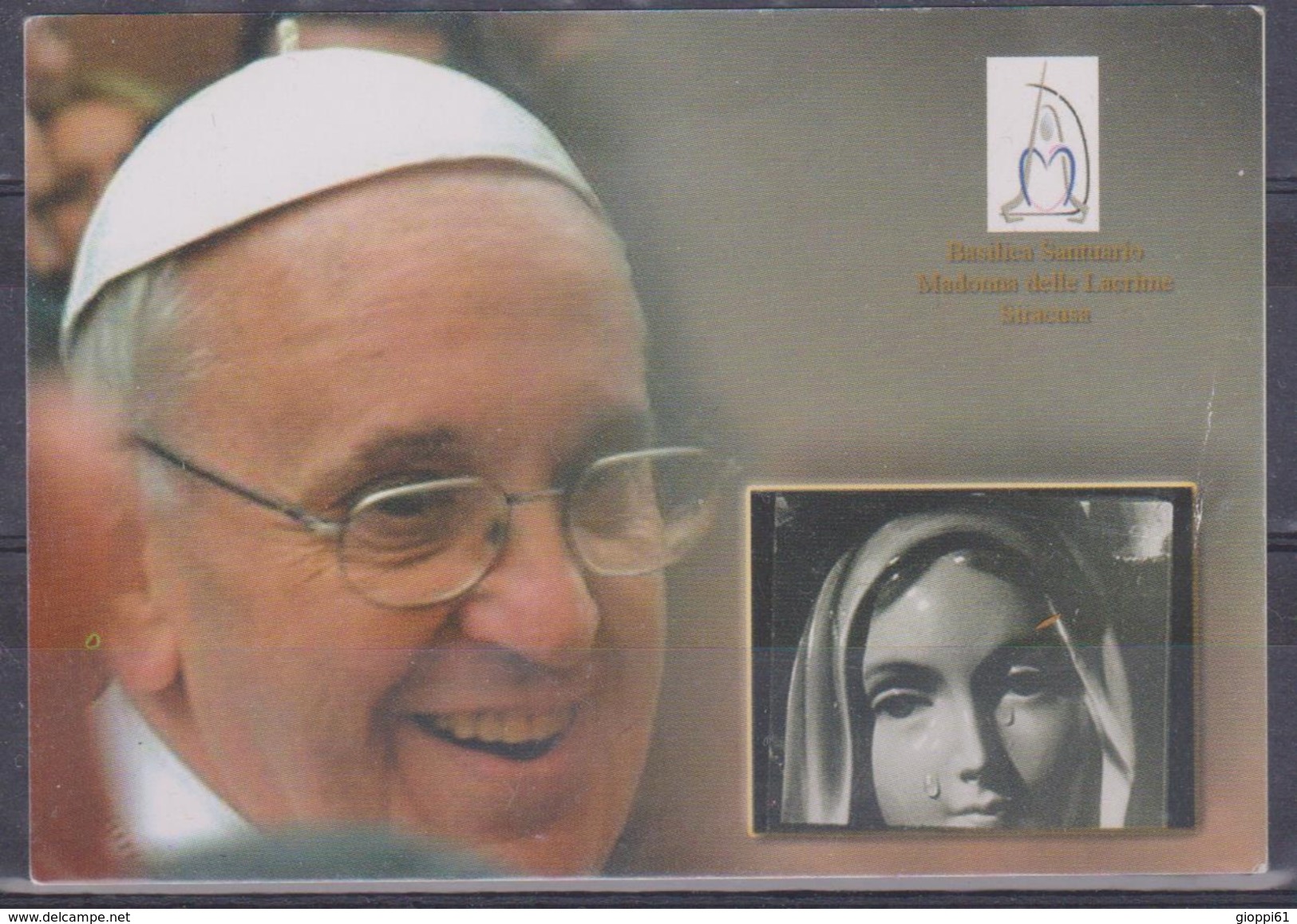 Papa Francesco E Madonna Delle Lacrime (fronte E Retro) - Santini