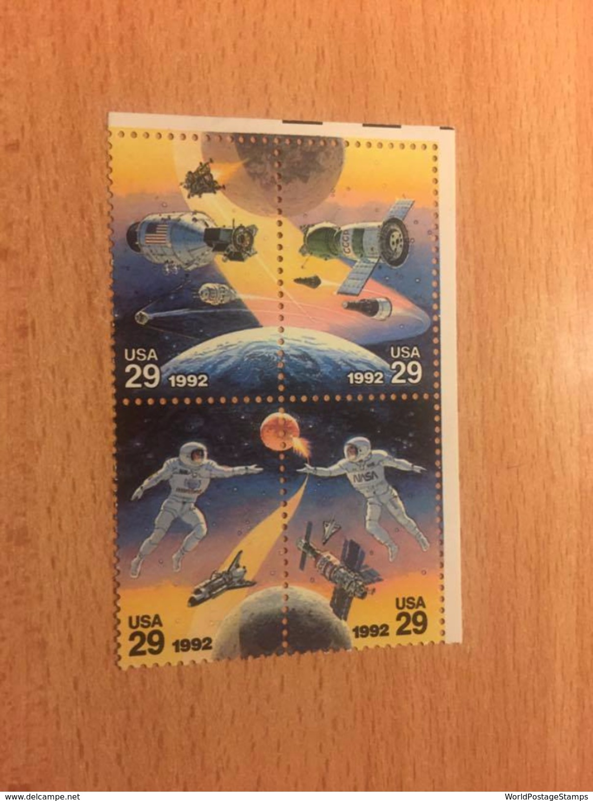 U.S.A. "Space Adventure - Joint Issue With Russia", Block Of 4, Anno 1992 - Nuovi