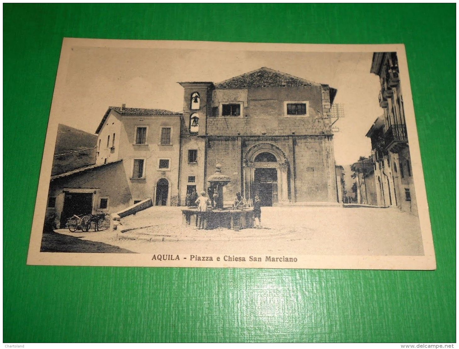 Cartolina L'Aquila - Piazza E Chiesa San Marciano 1930 Ca - L'Aquila