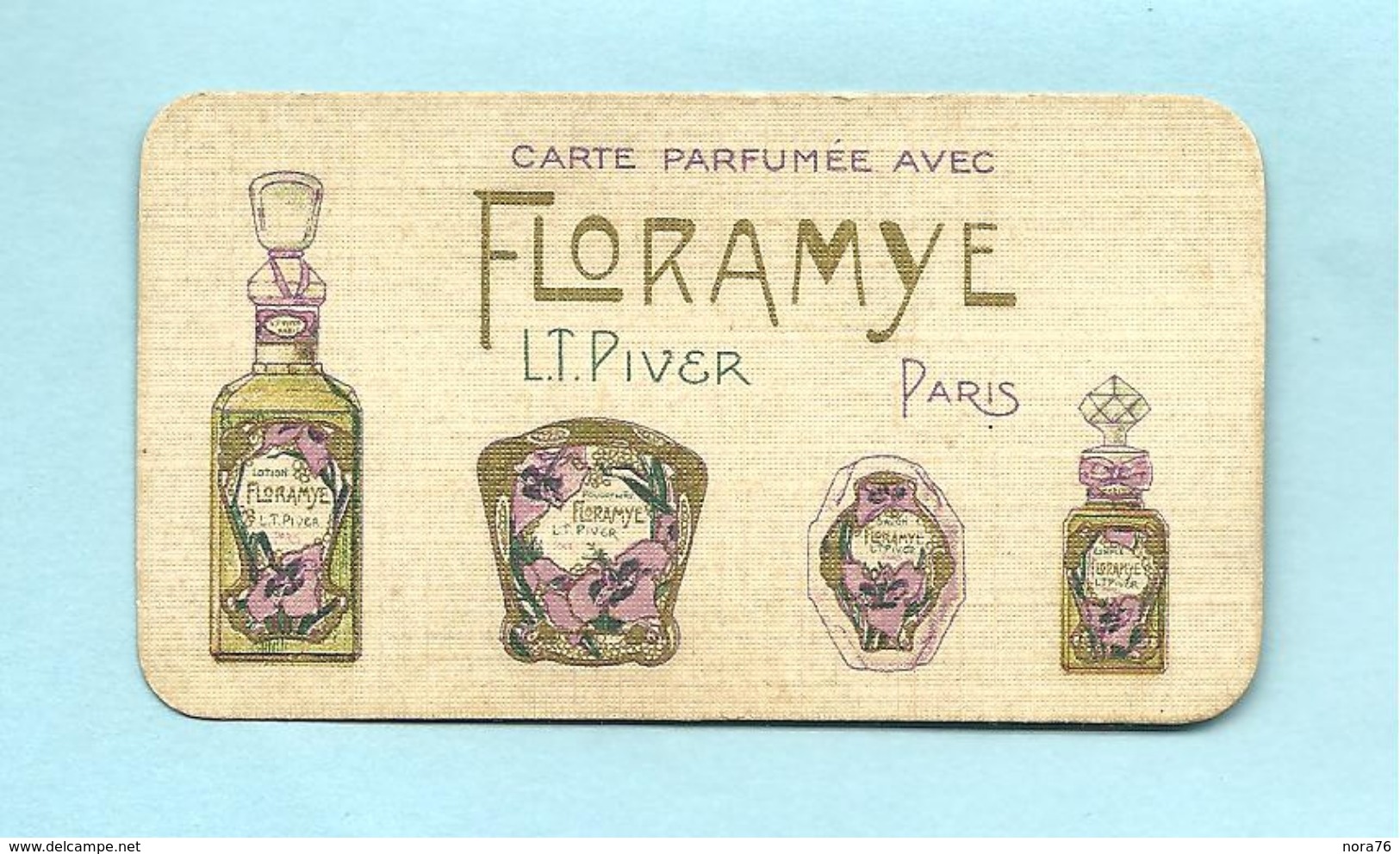 Carte Parfumée "avec Floramye"L.T.Piver   4 Variétés Pub Au Verso Sâo Paulo - Anciennes (jusque 1960)