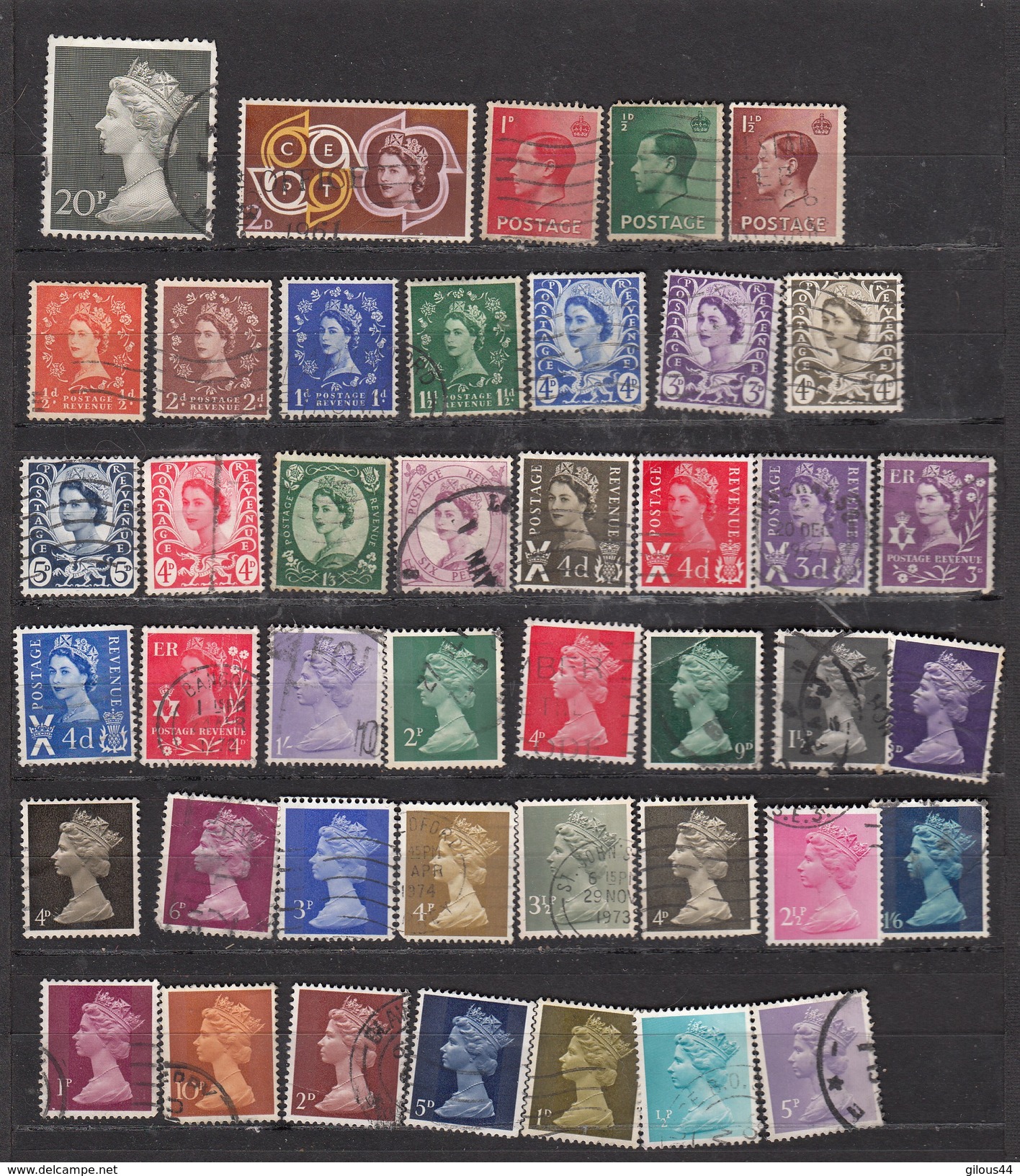 Grande Bretagne Lot De 100 Timbres Différents Avant 1980 - Collections