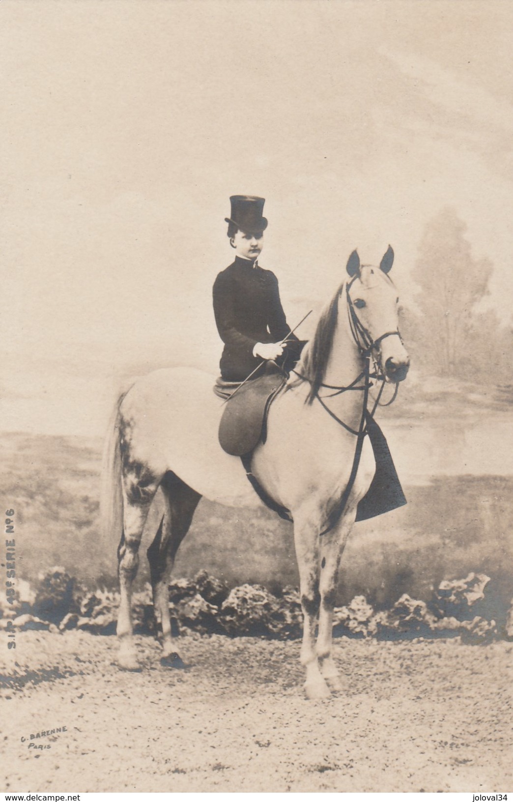 Carte Photo Equitation Femme à Cheval - Barenne Paris - Non écrite - Sonstige & Ohne Zuordnung