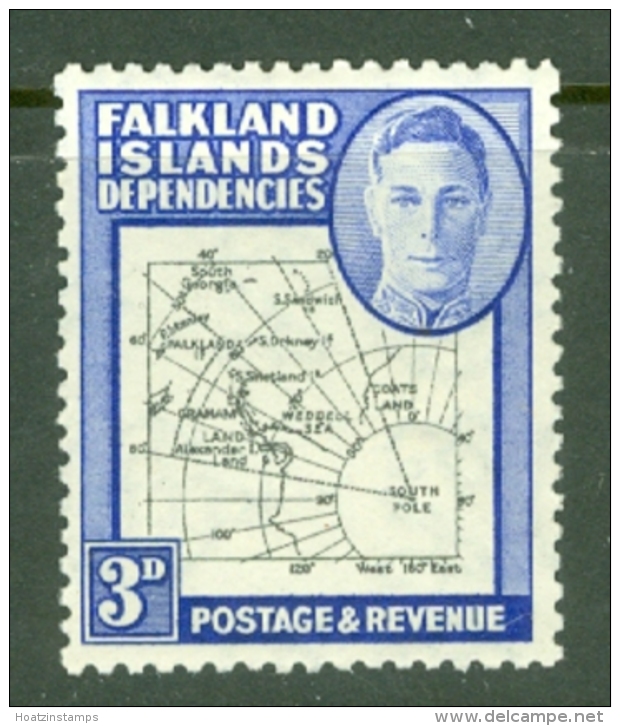 Falkland Islands Dep: 1946/49   KGVI - Maps   SG G4    3d    MH - Falklandeilanden