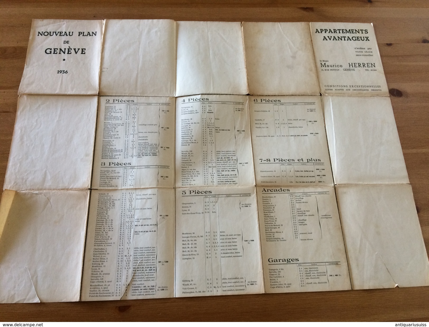 NOUVEAU Plan De Genéve * 1936  - Maurice Herren - Otros & Sin Clasificación