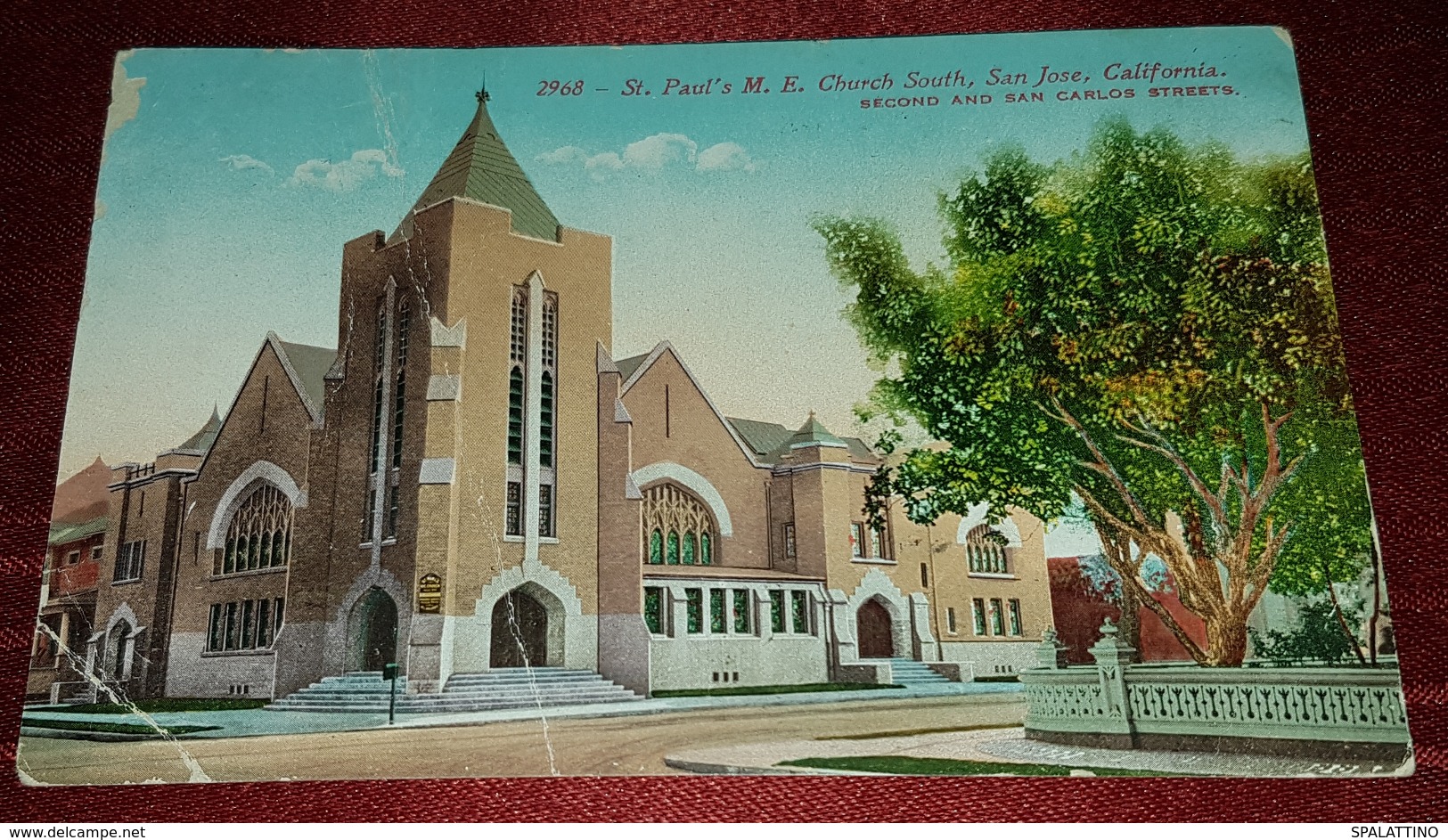 SAN JOSE 1911. ST.PAUL'S M.E. CHURCH SOUTH, ORIGINAL OLD POSTCARD - San Jose