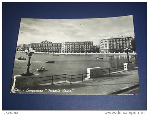 Cartolina Bari - Lungomare Nazario Sauro 1955 - Bari