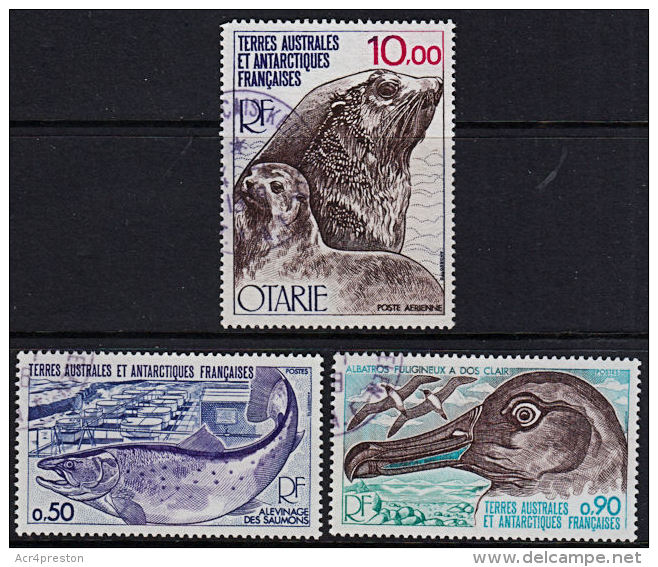 O0046 TAAF (French Antarctic Territories) 1977, SG 123-4  Antarctic Fauna (fish, Seal, Bird), Fine Used - Used Stamps