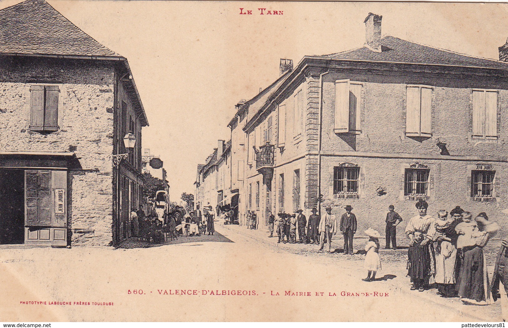 CPA Animée (81) VALENCE D' ALBIGEOIS La Mairie Et La Grande Rue - Valence D'Albigeois