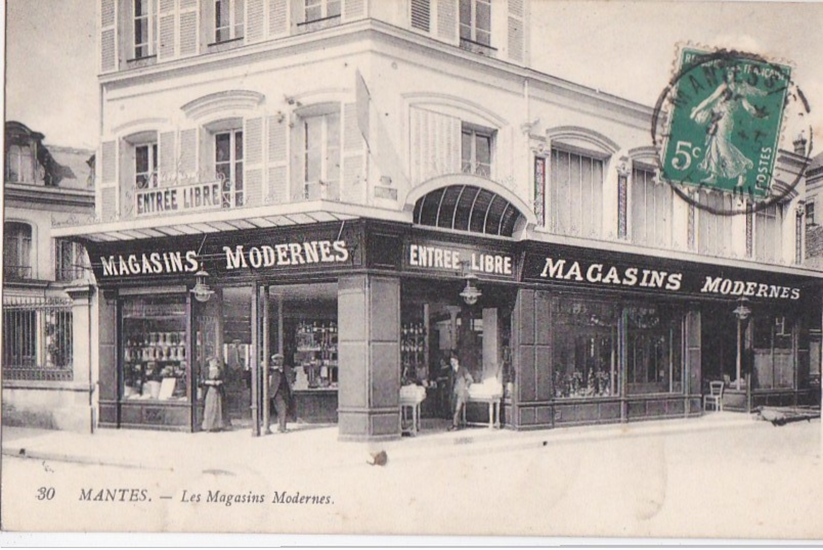 78 MANTES  Devanture Animée Commerce Les MAGASINS MODERNES Timbre - Mantes La Jolie