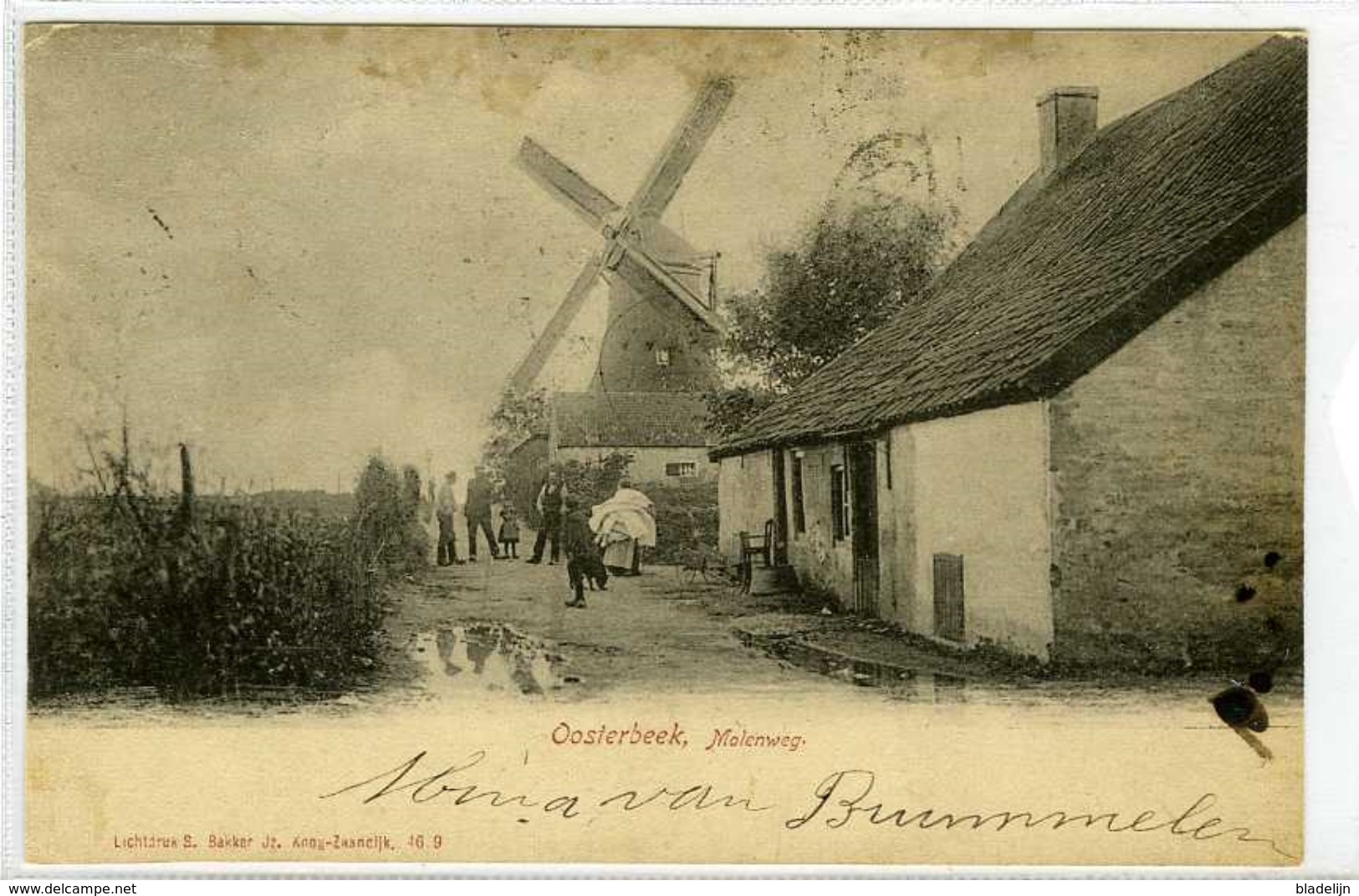 OOSTERBEEK (Gld.) - Molen/moulin - Molenweg En Molen 'De Hoop' Omstreeks 1900 (afgestempeld In 1904) - Oosterbeek
