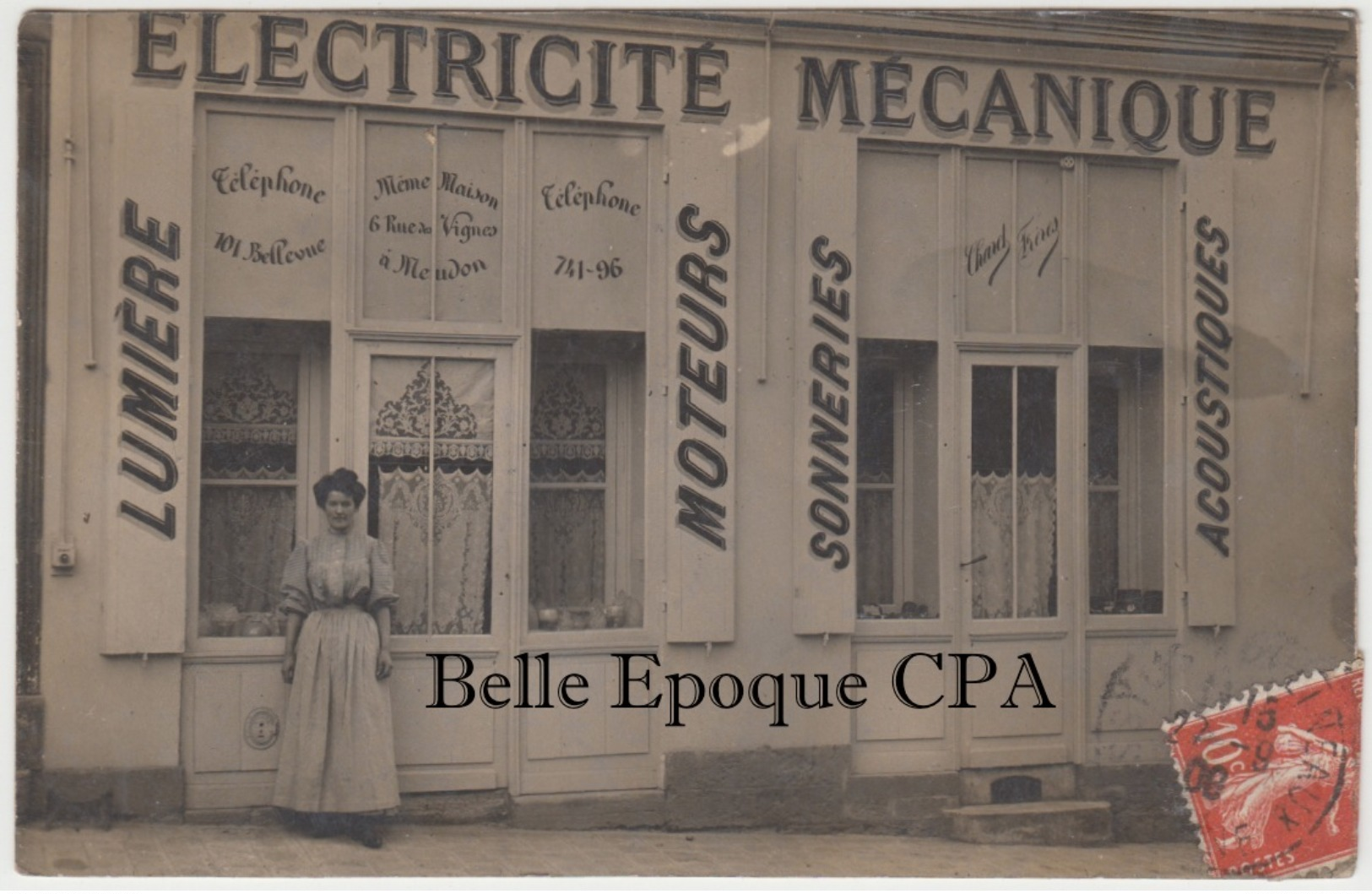 92 - ISSY-les-MOULINEAUX - 38, Rue Diderot - Maison CHAREL Frères - Électricité Mécanique +++++ 1908 +++++ CARTE-PHOTO - Issy Les Moulineaux