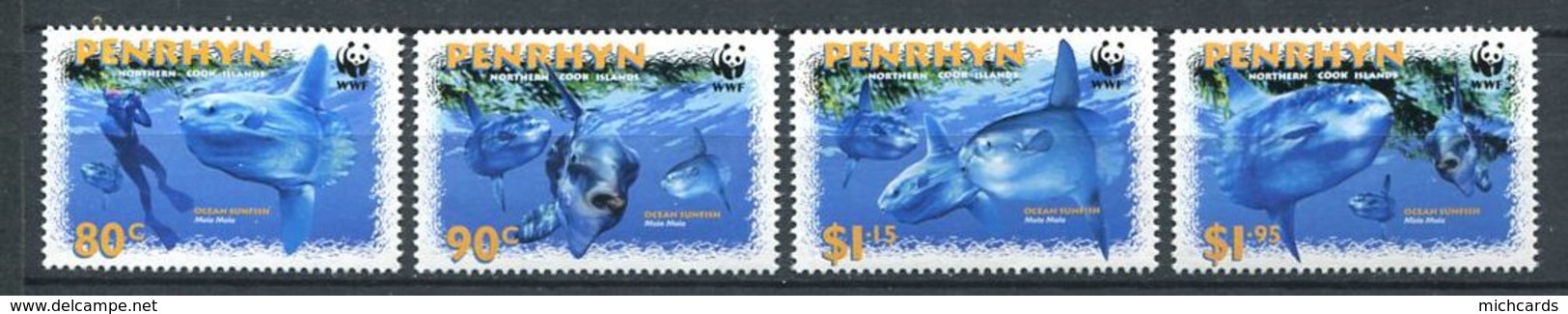 202 PENRHYN 2003 - Yvert 448/51 - Poisson Lune Plongeur WWF - Neuf ** (MNH) Sans Trace De Charniere - Penrhyn