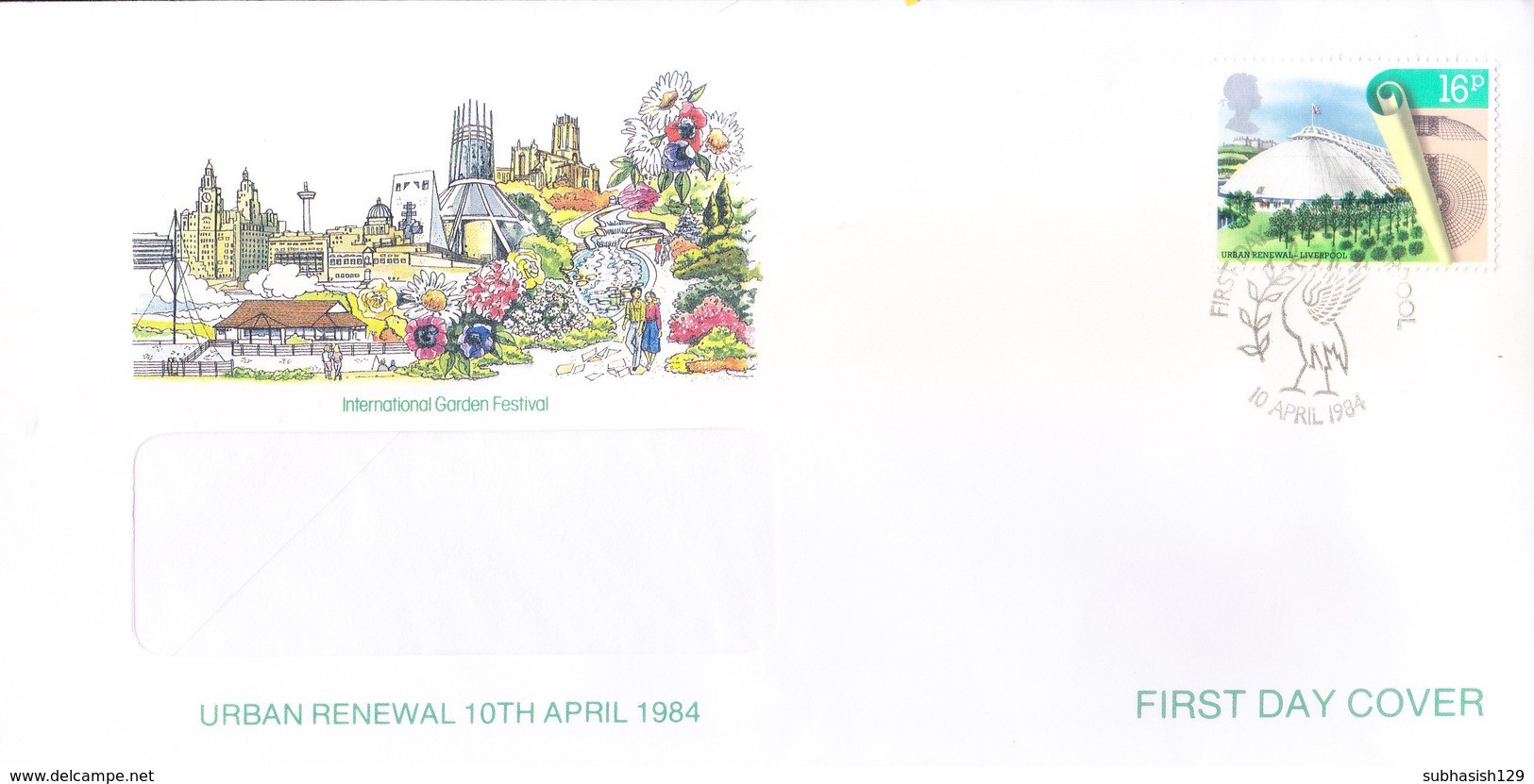 GREAT BRITAIN WINDOW FIRST DAY COVER - 10.04.1984 - INTERNATIONAL GARDEN FESTIVAL - Covers & Documents