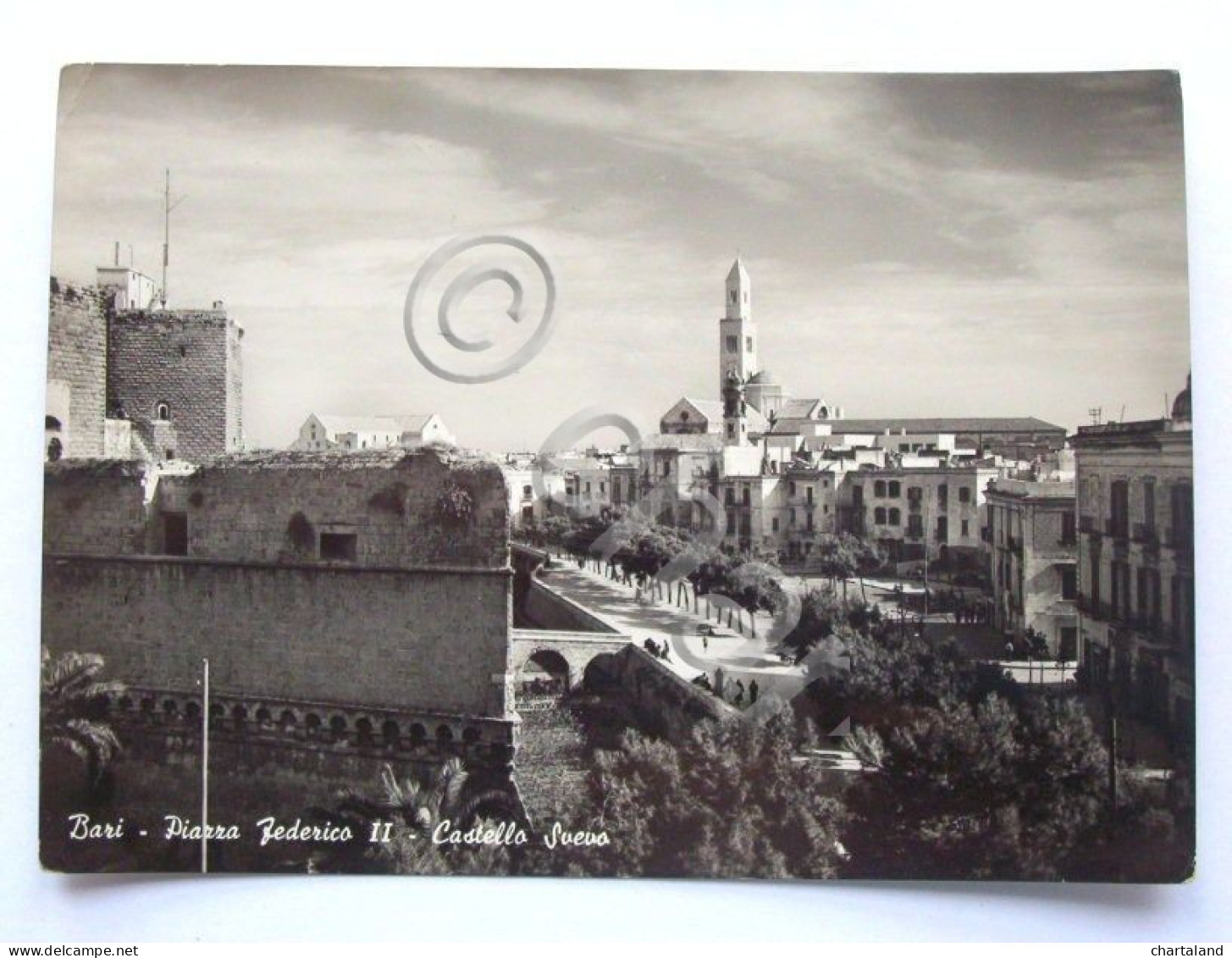 Cartolina Bari Piazza Federico II E Castello Svevo 1955 - Bari
