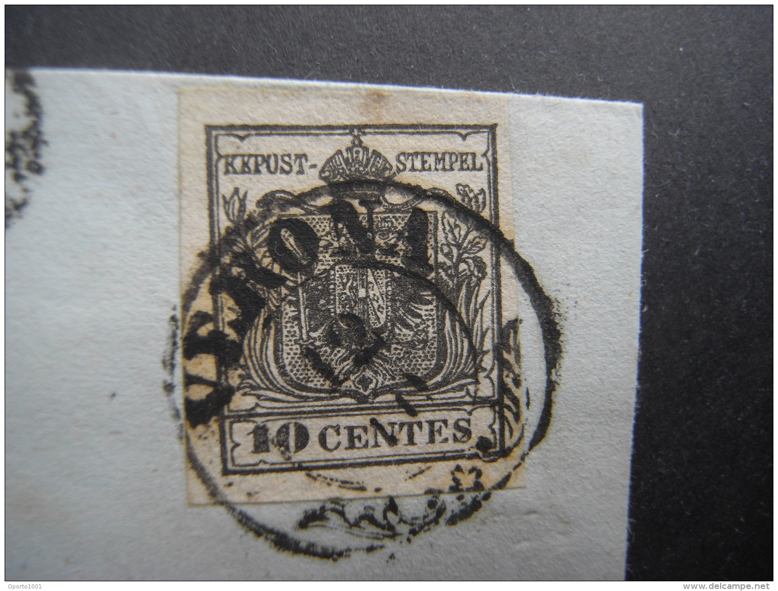 1856 (12 Oct) Cover Bearing 10c (MACHINE MADE PAPER) With Full Margins Tied By 'VERONA 12/10' Cancel With Another Verona - Lombardy-Venetia
