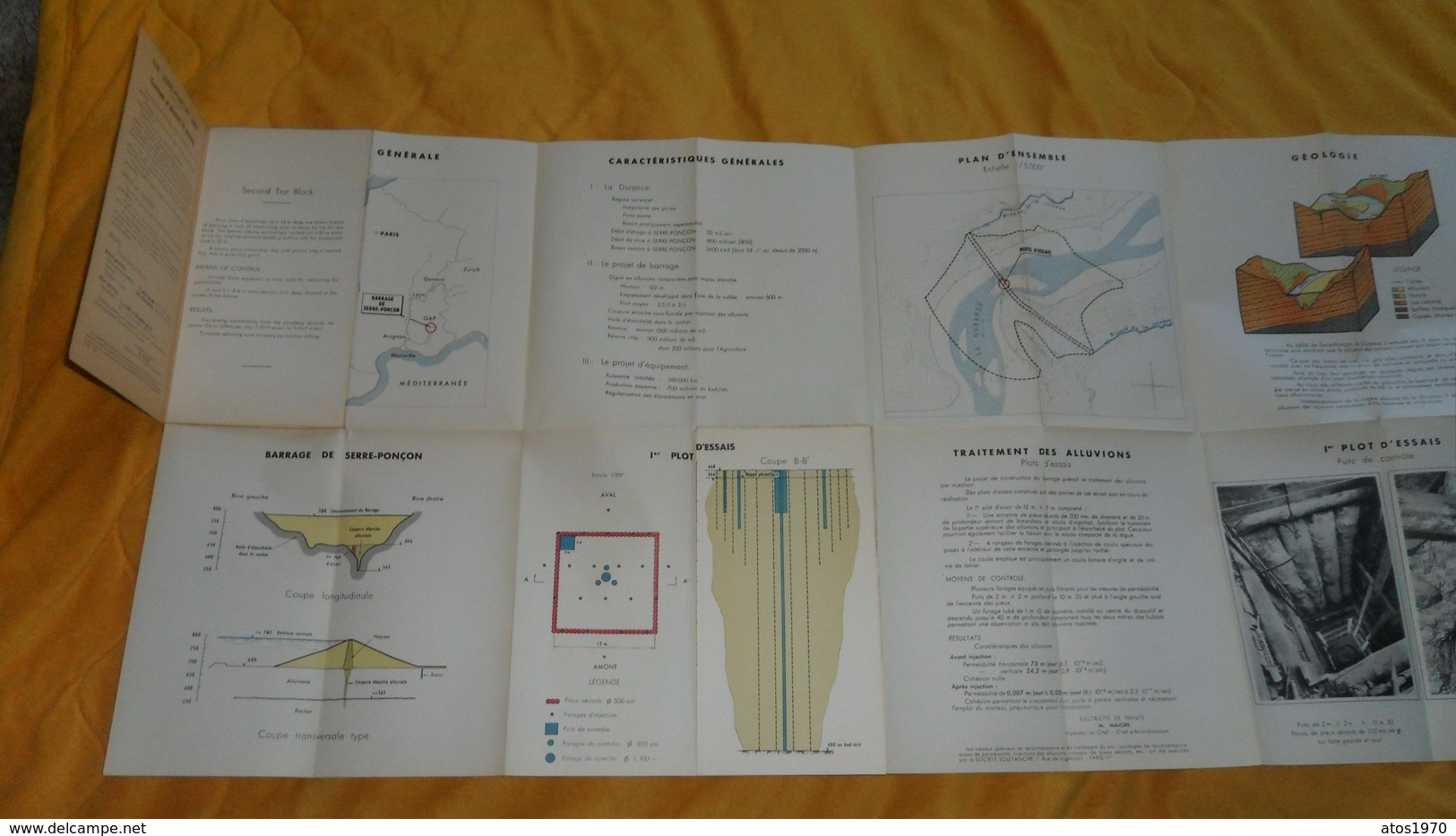 CARTE ANCIENNE EDF DATE ?. / REGION D'EQUIPEMENT HYDRAULIQUE ALPES 3 BARRAGE DE SERRE PONCON TRAITEMENT DES ALLUVIONS PA - Autres & Non Classés