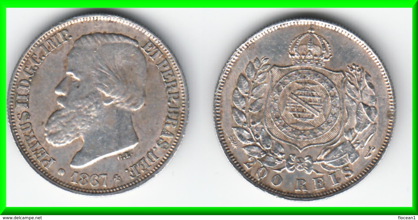 **** BRESIL - BRAZIL - 200 REIS 1867 PEDRO II - ARGENT - SILVER **** EN ACHAT IMMEDIAT - Brésil