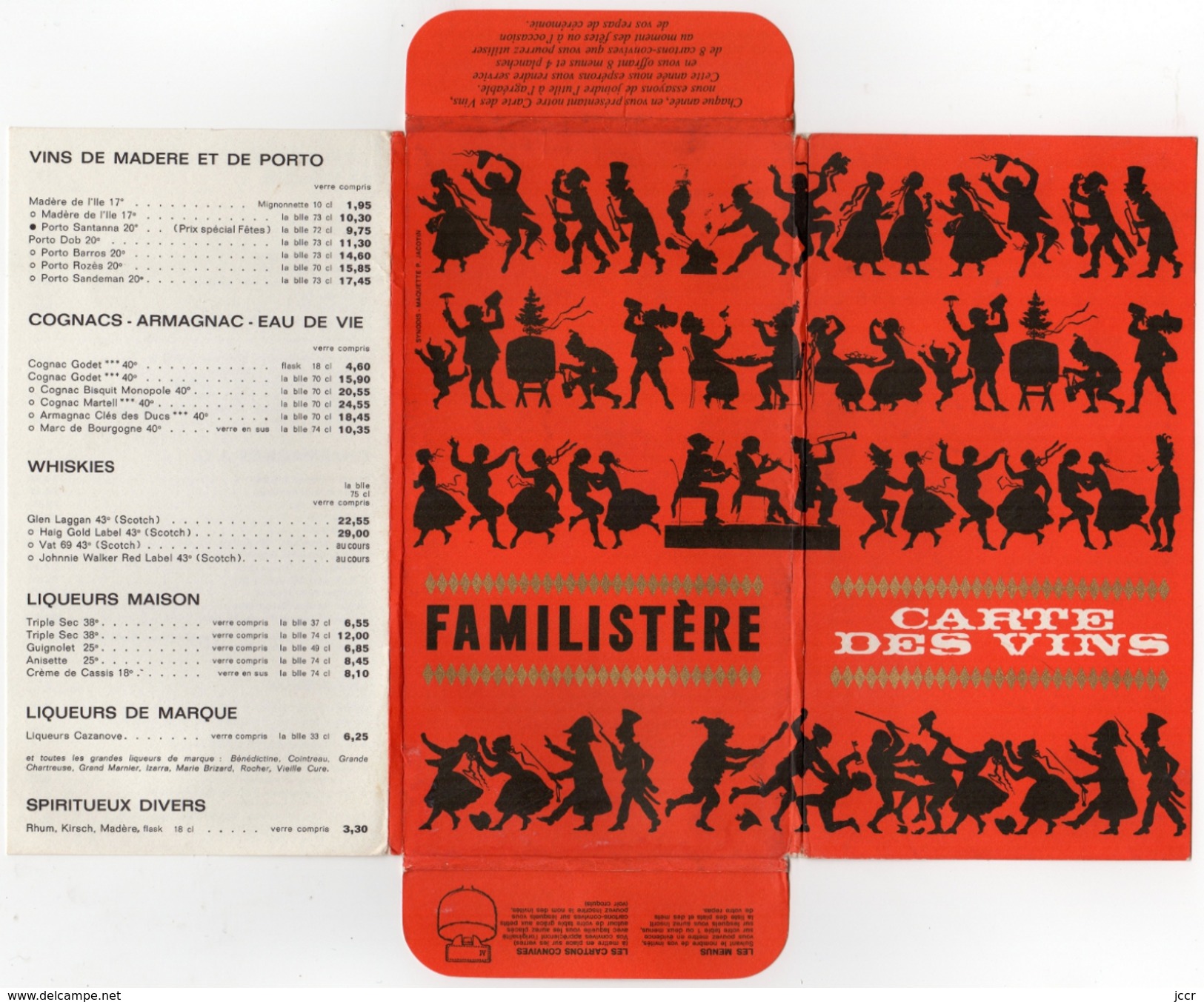 Familistère - Carte Des Vins - Noël 1968 - Andere & Zonder Classificatie