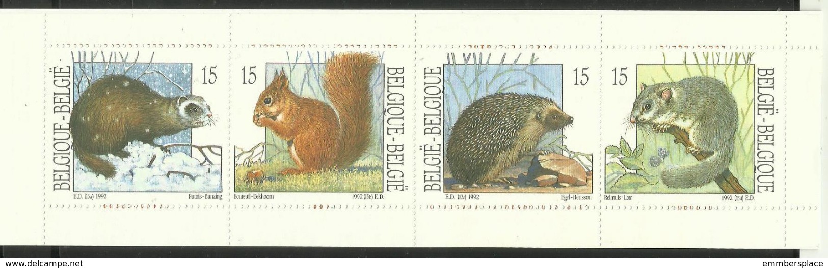 Belgium - 1992 Rodents Booklet Complete  MNH **    Sc 1465a - Unclassified