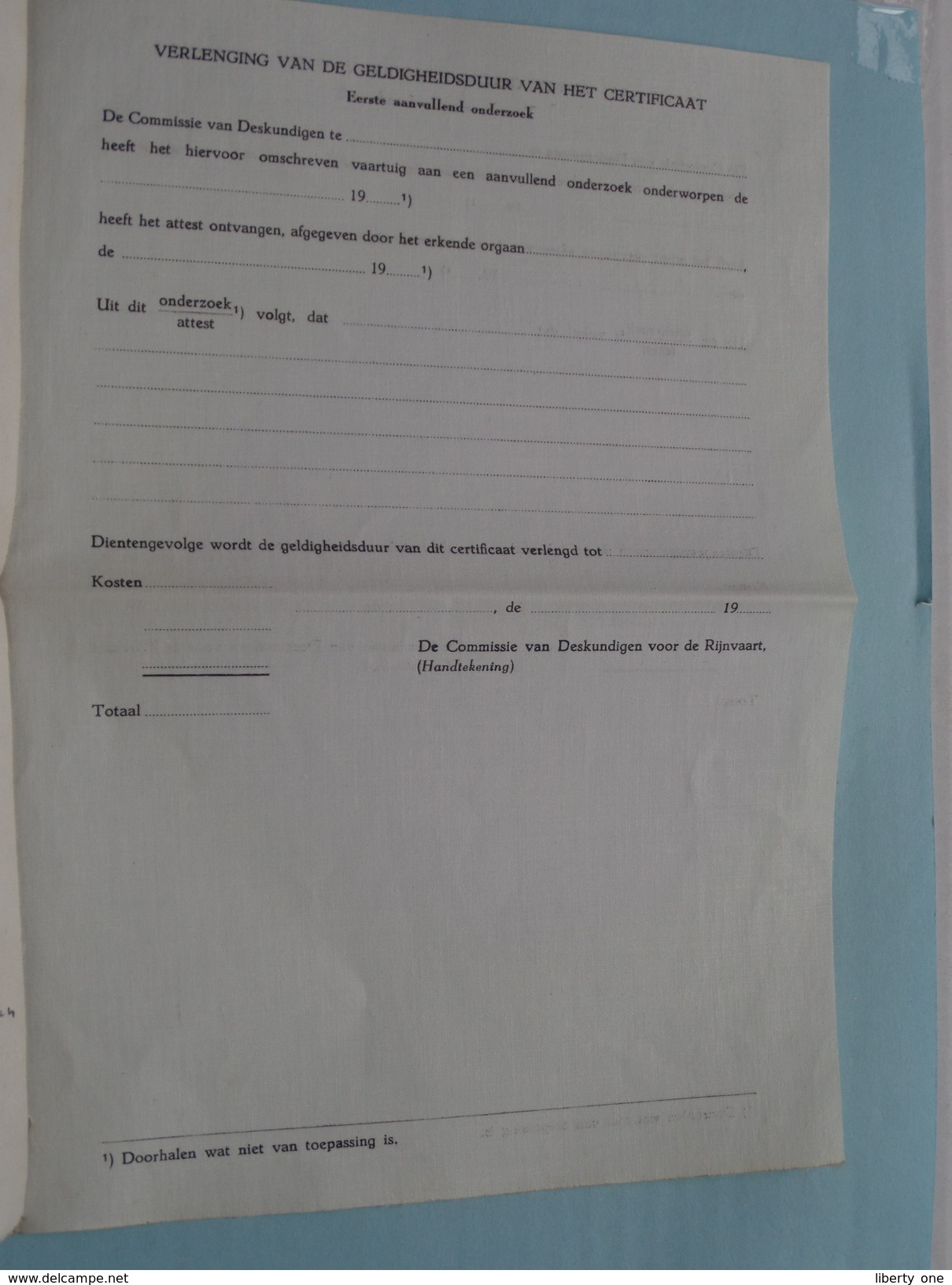 CERTIFICAAT van ONDERZOEK " REJEAN " ( Nr. 3367 Willebroeck / Millevert / Desschel ) 1976 - zie foto's !!