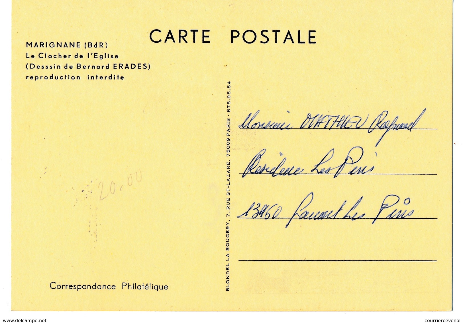 FRANCE => Carte Locale - Journée Du Timbre 1979 - MARIGNANE - Signature Du Dessinateur De La Carte - Tag Der Briefmarke