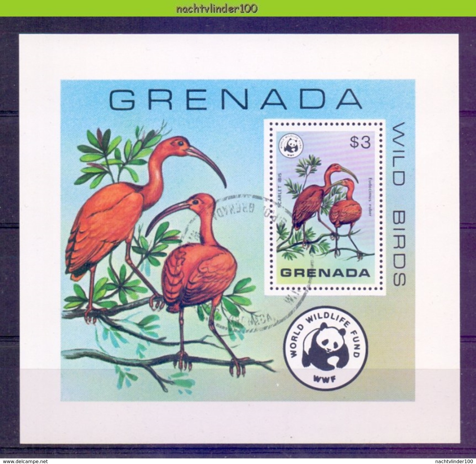 NaaF19g WWF FAUNA VOGELS IBIS BIRDS VÖGEL AVES OISEAUX GRENADA 1977 Gebr/used - Used Stamps