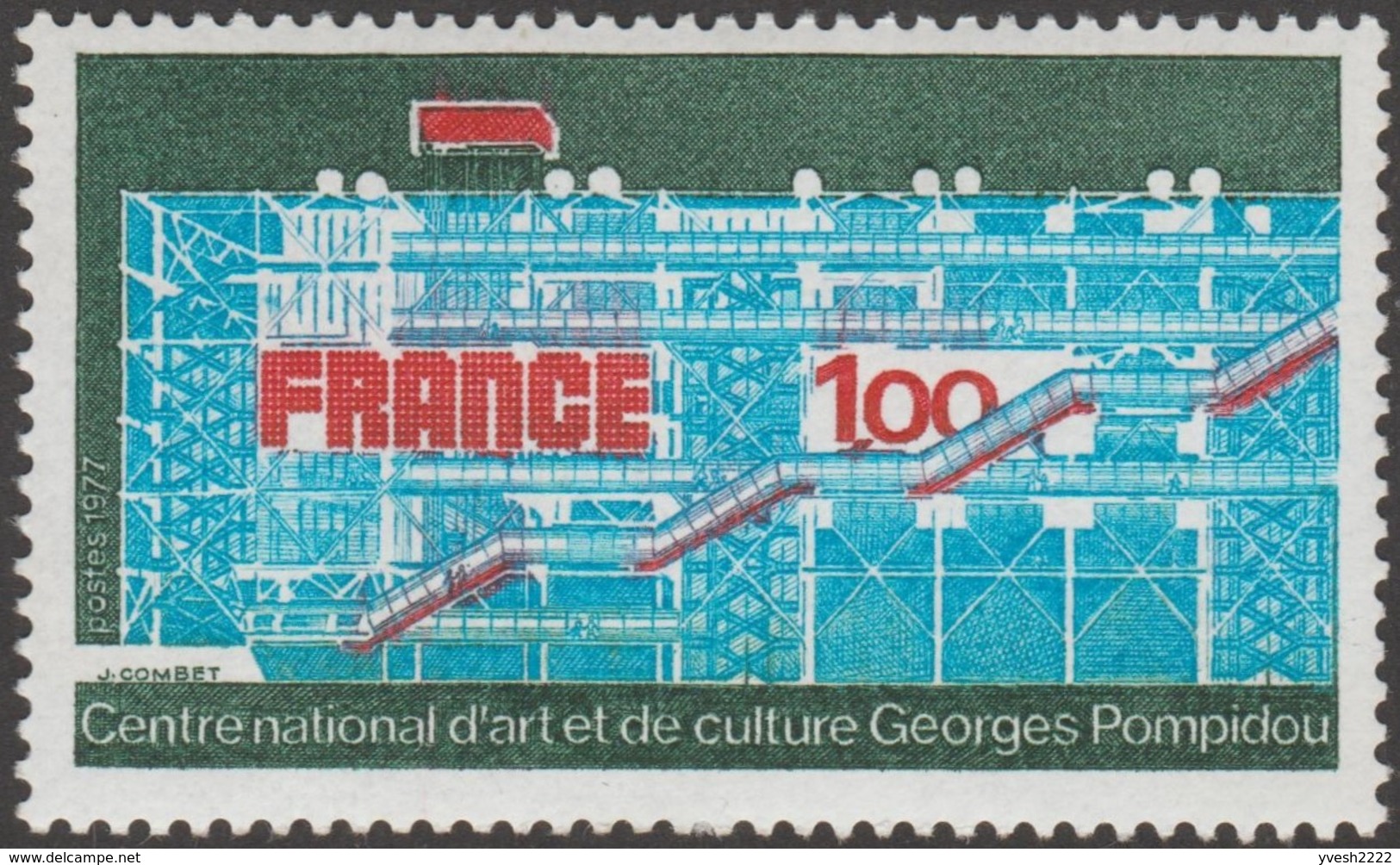 France 1977 Y&T 1922. Centre Pompidou, Couleurs Baveuses, Rendant Ce Timbre Encore Plus Moche Qu'il N'est - Neufs