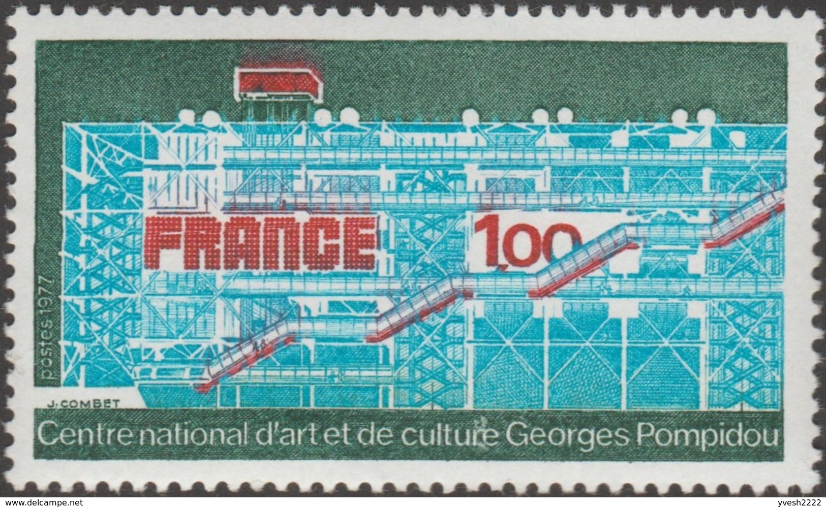 France 1977 Y&T 1922. Centre Pompidou, Couleurs Baveuses, Rendant Ce Timbre Encore Plus Moche Qu'il N'est - Neufs