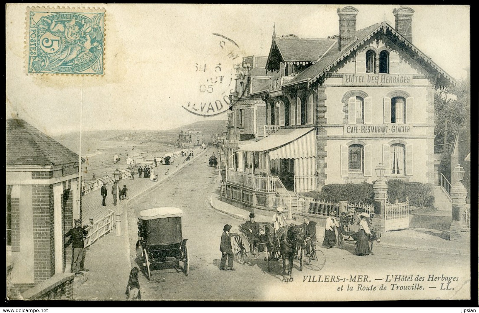 Cpa  Du 14 Villers Sur Mer L' Hôtel Des Herbages Et La Route De Trouville     NCL93 - Villers Sur Mer