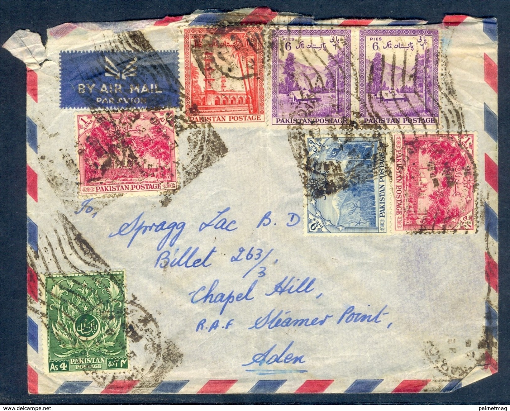 D4- Postal Used Cover. Posted From Pakistan To Aden. - Other & Unclassified