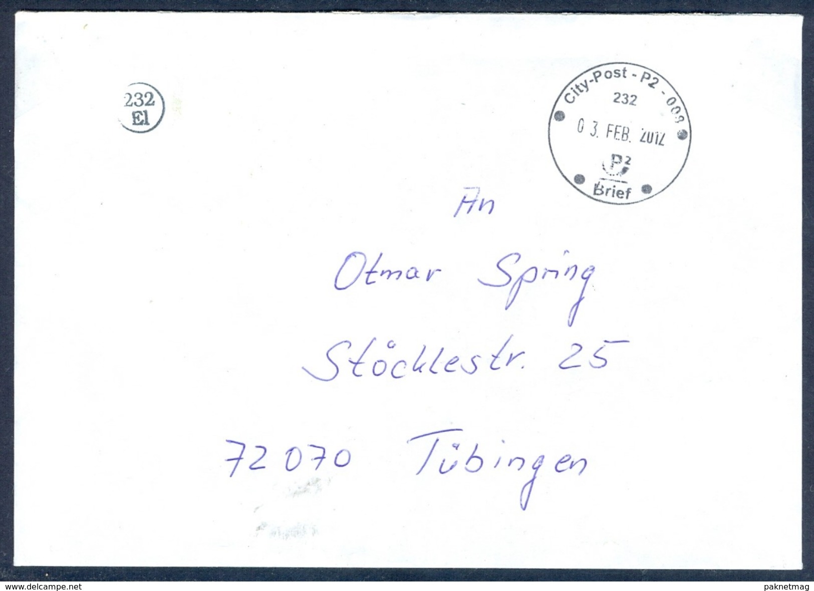 D31- Postal Used Cover. Posted To Deutschland. Cover Without Stamp. - Other & Unclassified