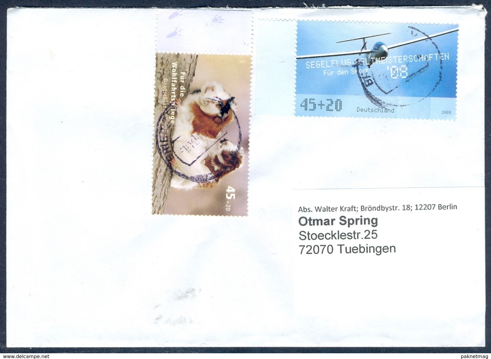 D37- Postal Used Cover. Posted From Deutschland. Birds. Aero-plane. - Other & Unclassified