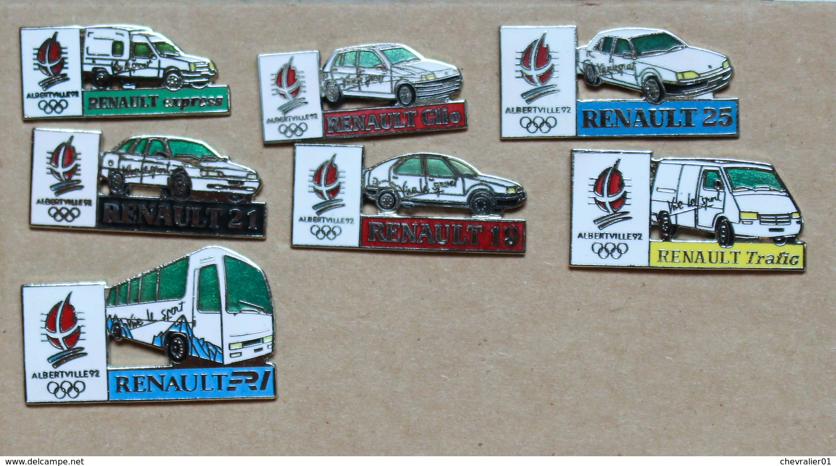 Pins-Z-olympiques-lot 03-albertville 1992-renault-7 Pins - Olympische Spelen