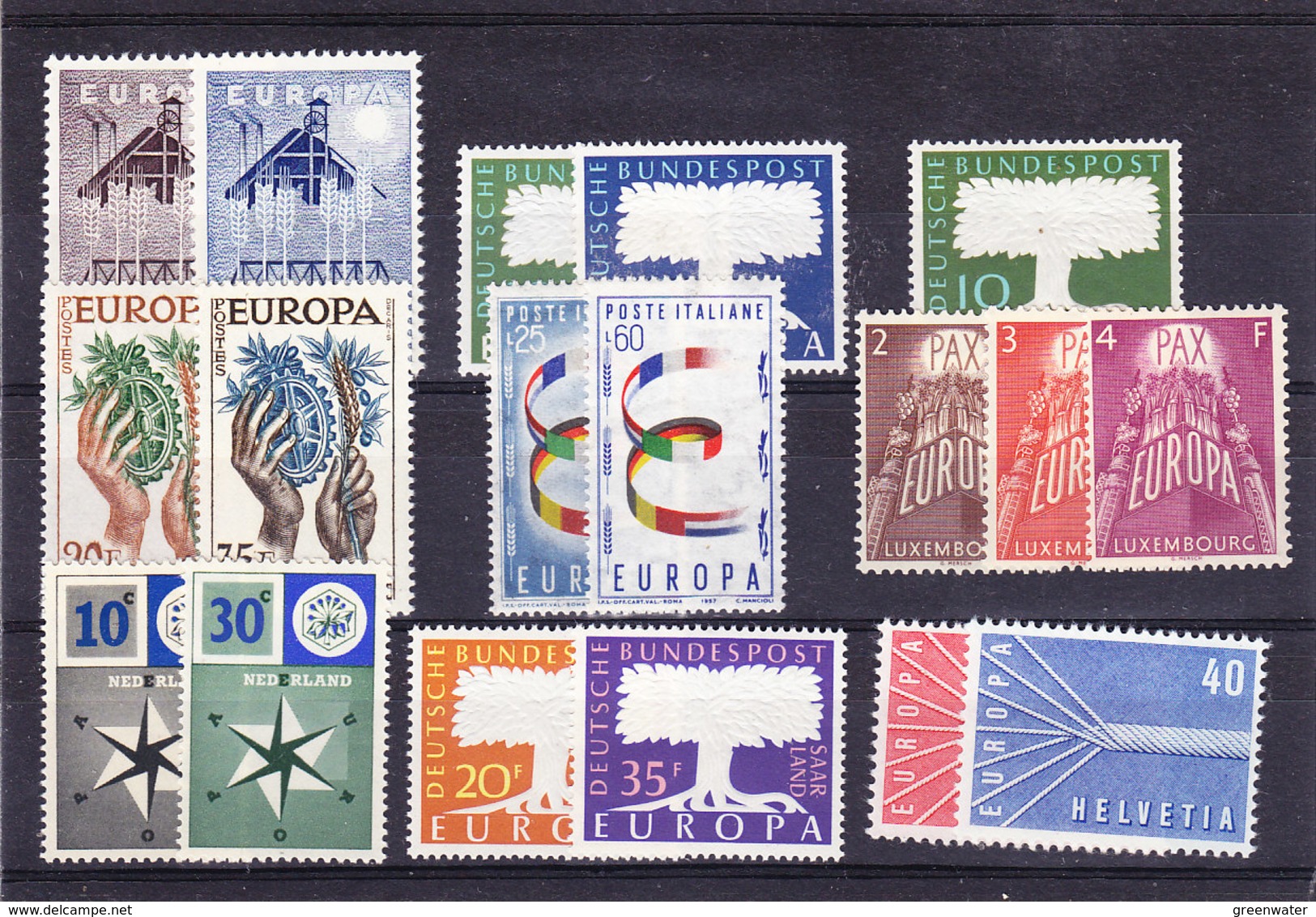 Europa Cept 1957 Year Set 8 Countries 18 Values ** Mnh (original Gum !!!) (YEAR) - 1957