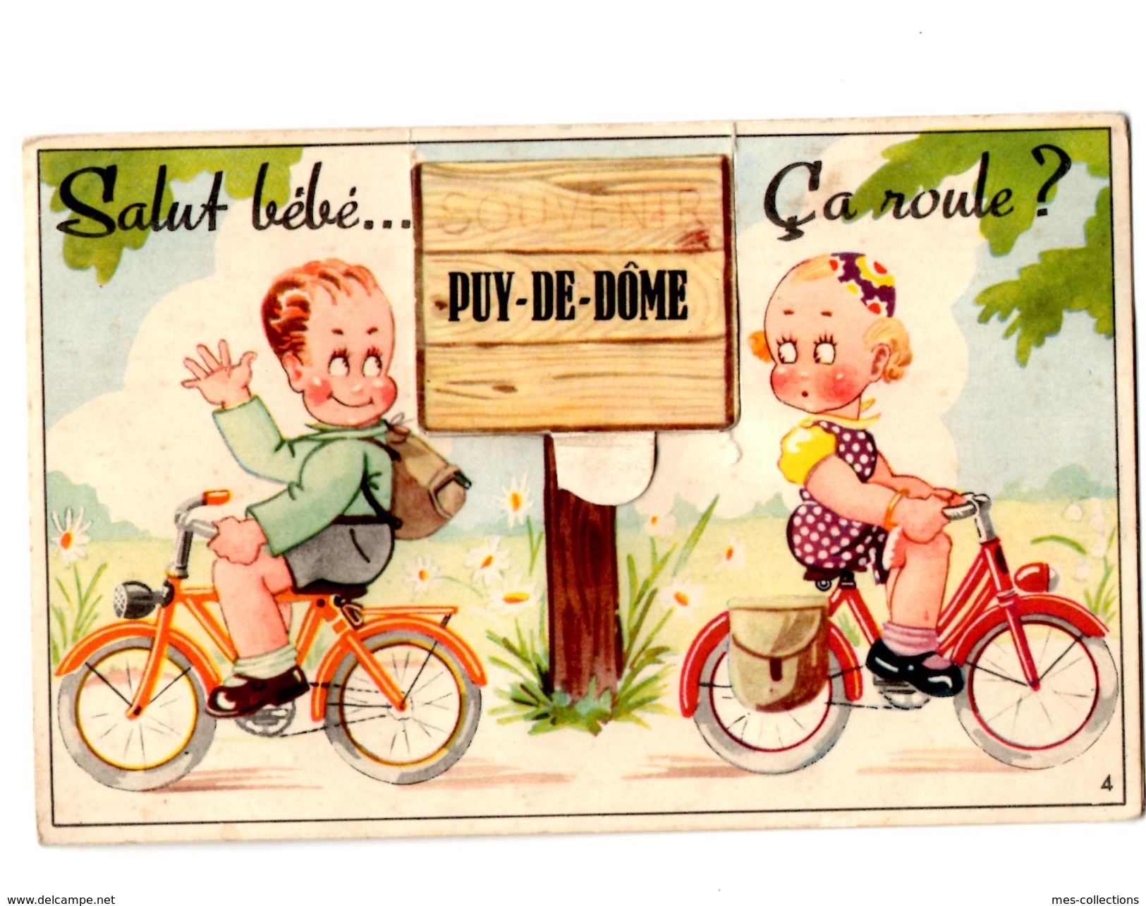 Carte A Systeme Depliant Puy De Dome 63 Vélo Bicyclette Auvergne Vintage - Other & Unclassified