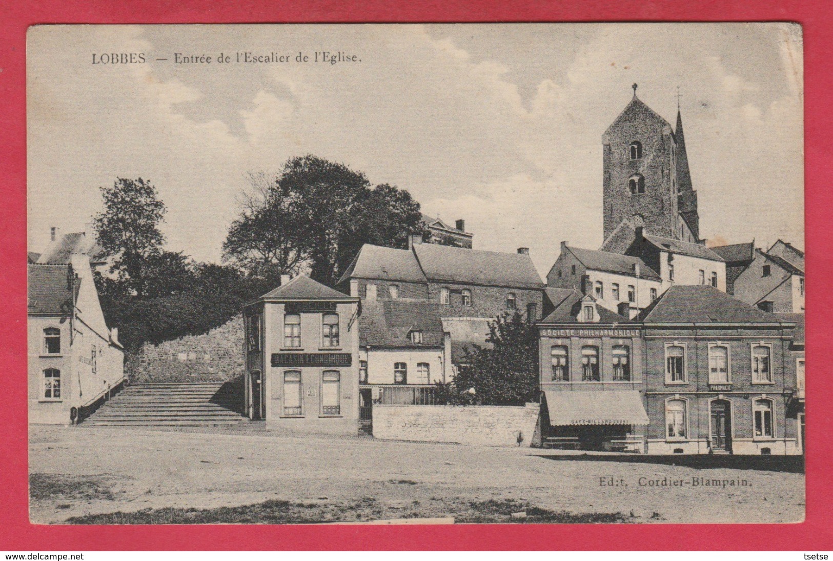 Lobbes - Entrée De L'Escalier De L'Eglise - 192? (voir Verso ) - Lobbes