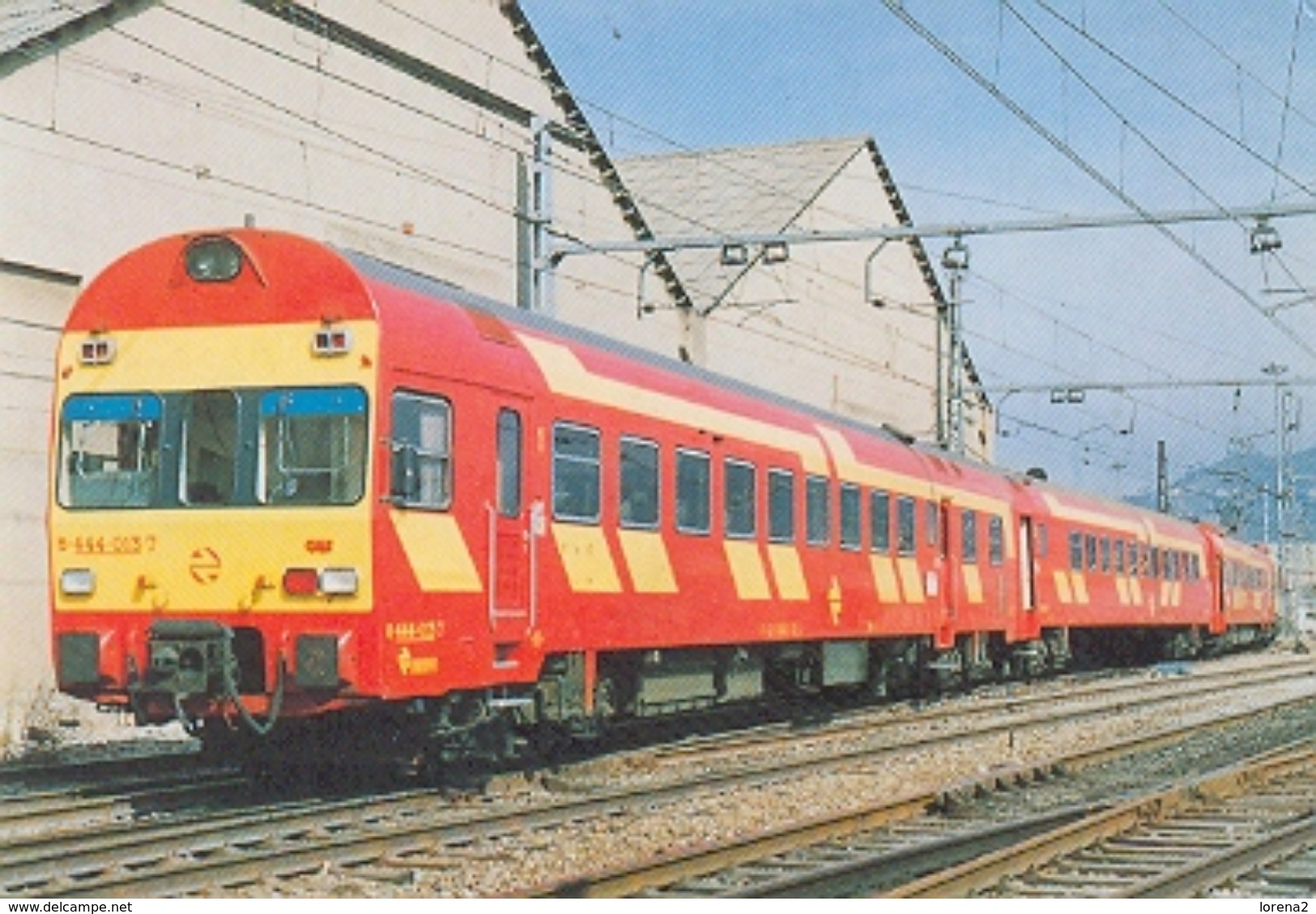 Postal Electrotren 444.013 Con El Testero Reformado. Barcelona. San Andres Condal Ref. 7f-1702 - Trenes