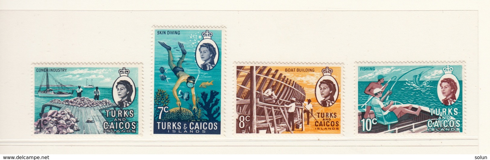 TURKS & CAICOS ISLANDS 1971 LOCAL MOTIVES 4 STAMPS MNH NOT COMPLETE SET - Turks & Caicos (I. Turques Et Caïques)