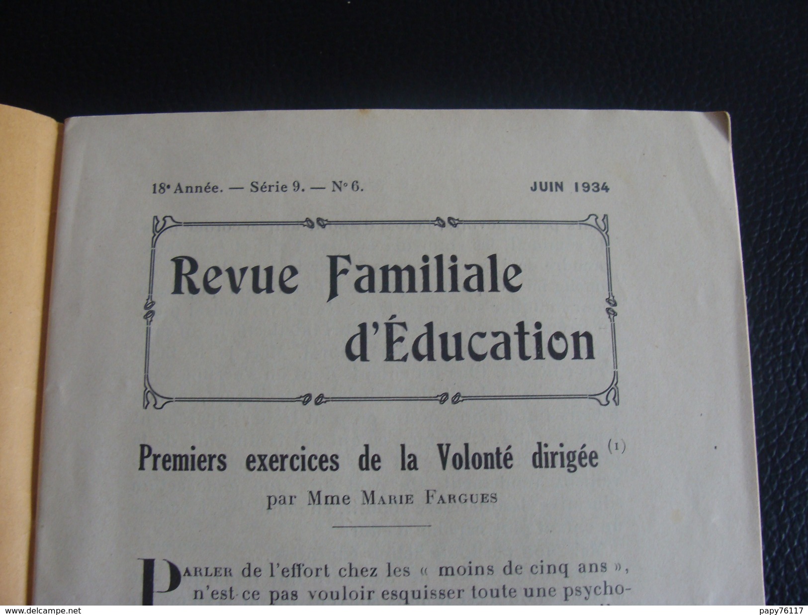 REVUE FAMILIALE D EDUCATION        Revue Mensuelle - 1900 - 1949