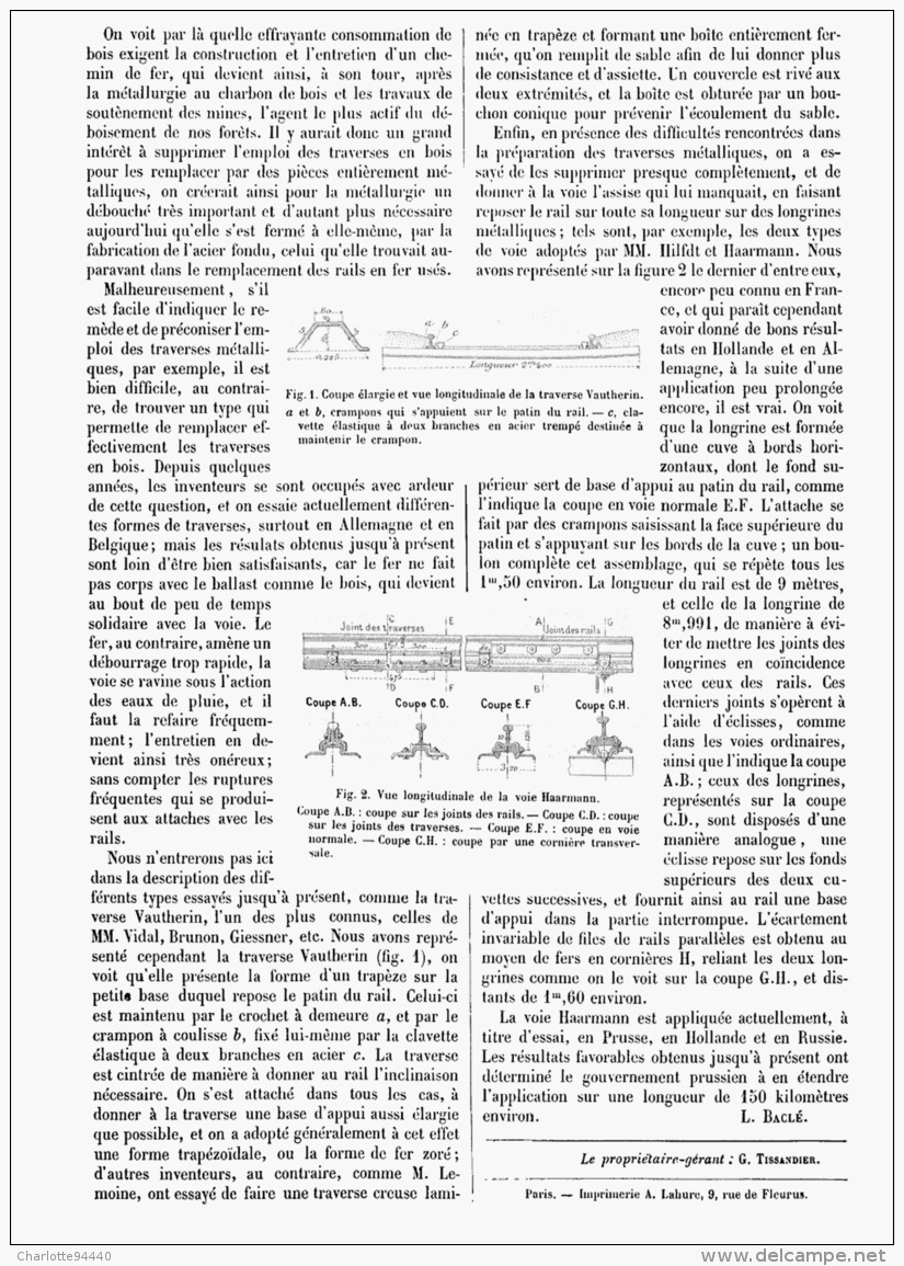 LES VOIES METALLIQUES Dans Les CHEMINS DE FER    1881 - Chemin De Fer