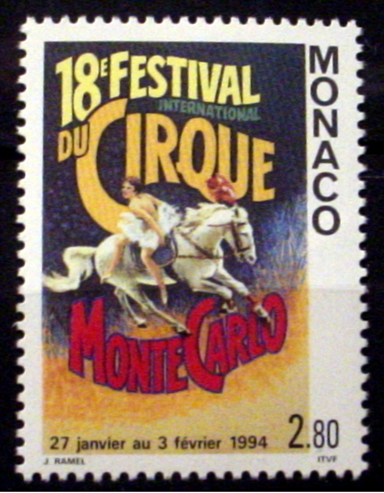 MONACO 1893.  2.80fr, 18th International Circus Festival. MNH (**) - Unused Stamps