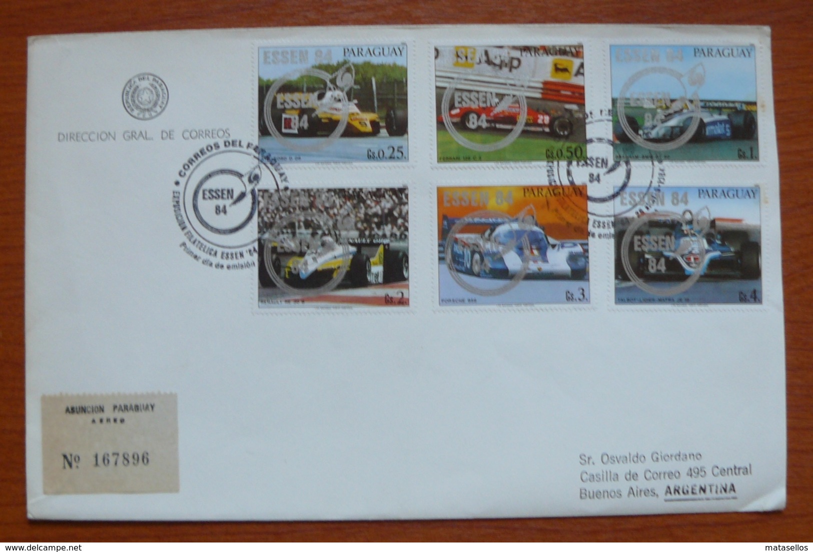 Letter - Cover - Sobre De Paraguay - Autos - Paraguay