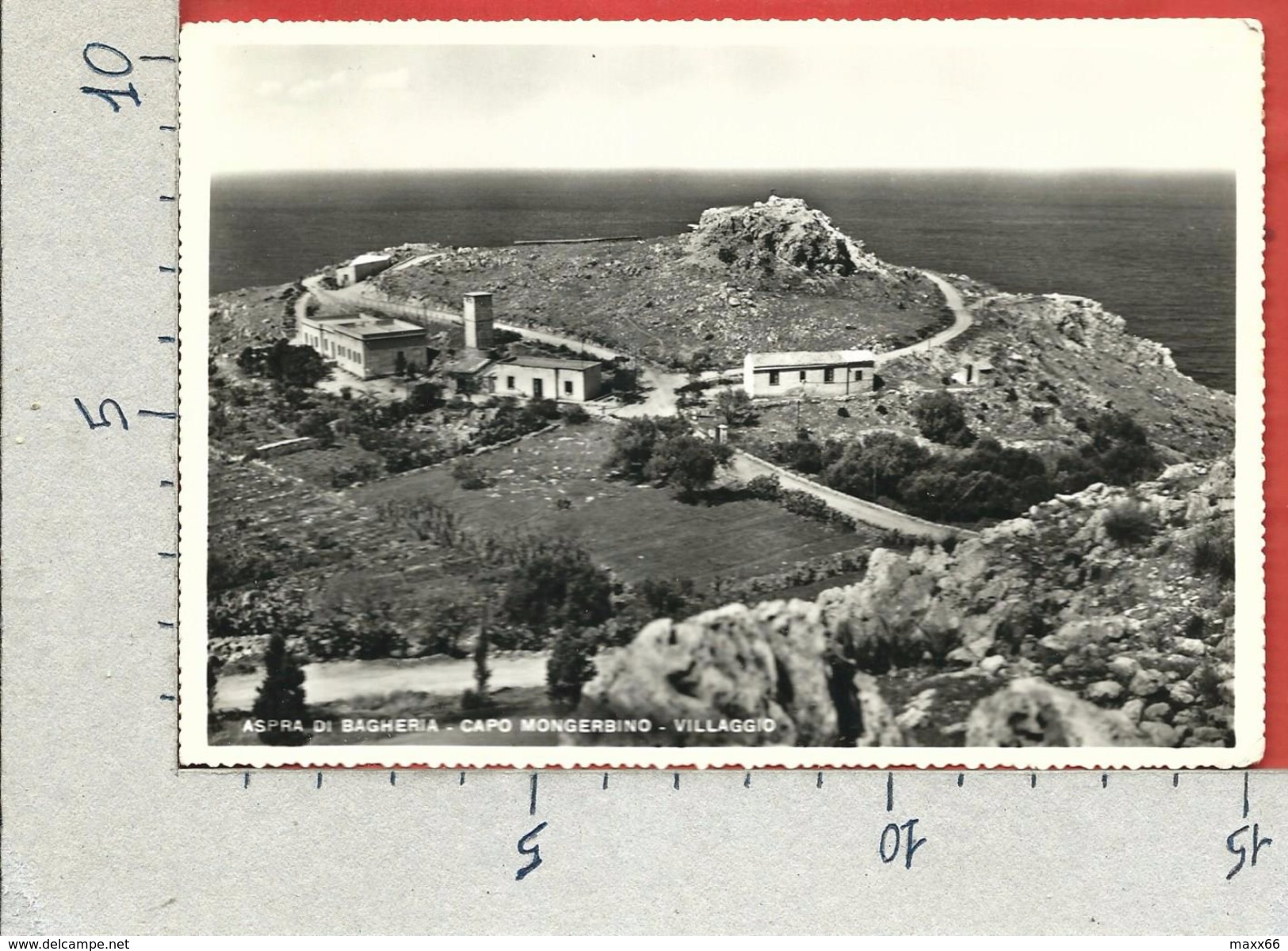 CARTOLINA VG ITALIA - ASPRA DI BAGHERIA (PA) - Capo Mongerbino - Villaggio - 10 X 15 - ANN. 1958 - Bagheria