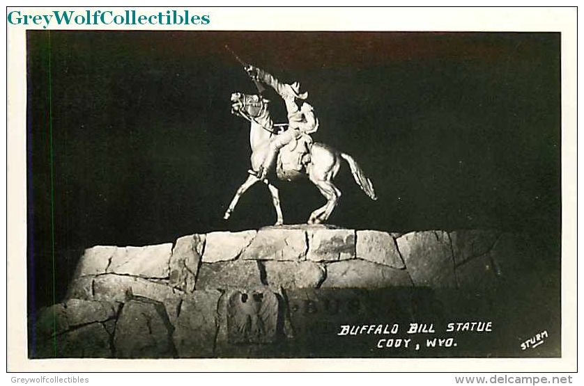 WY, Cody, Wyoming, Buffalo Bill Statue, Sturm RPPC - Cody