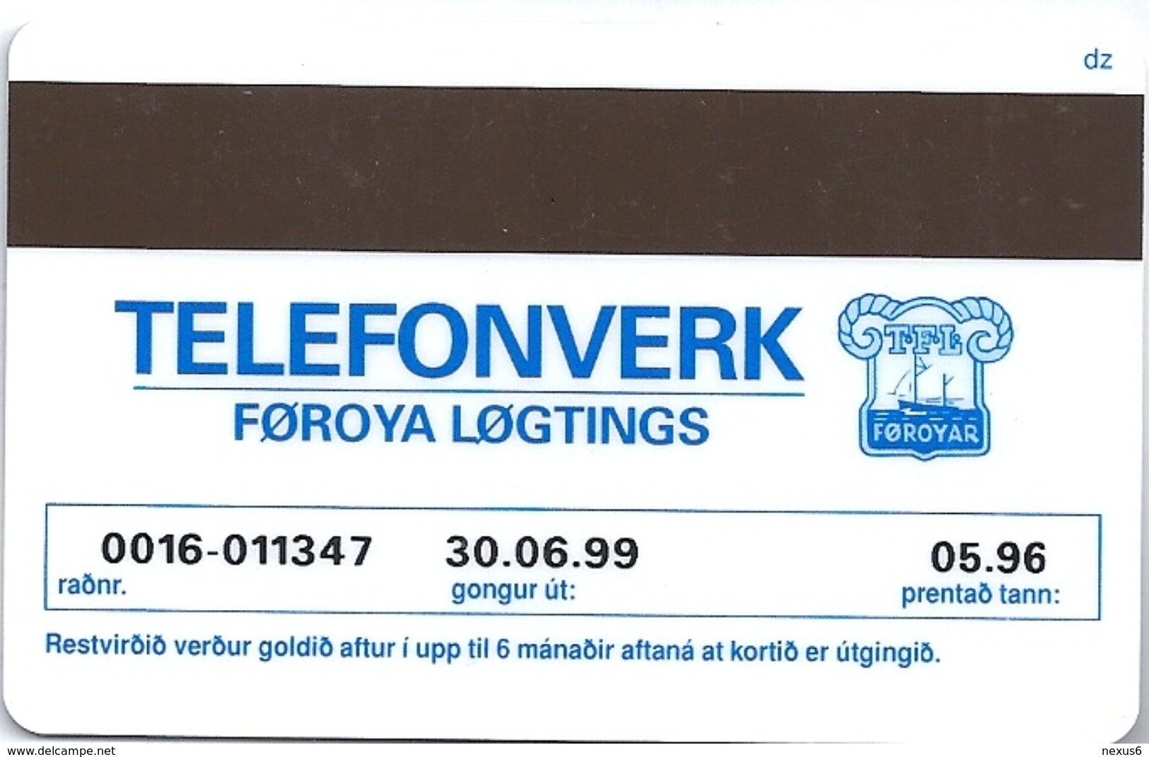 Faroe - Faroese Telecom (Magnetic) - William Heinesen - 30Kr. - 30.000ex, Used - Faeroër