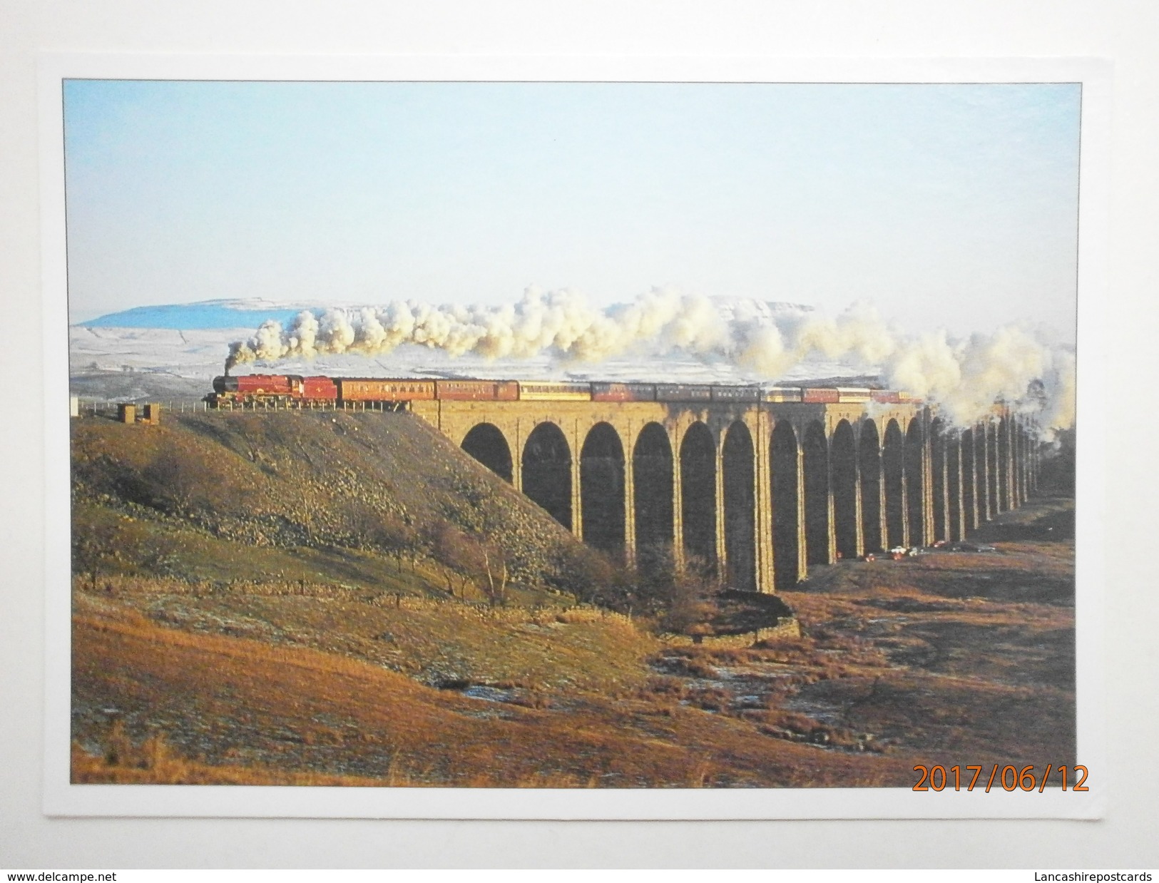 Postcard Princess Margaret Rose Steam Train At Ribblehead Viaduct Settle To Carlisle Line My Ref B21334 - Trains