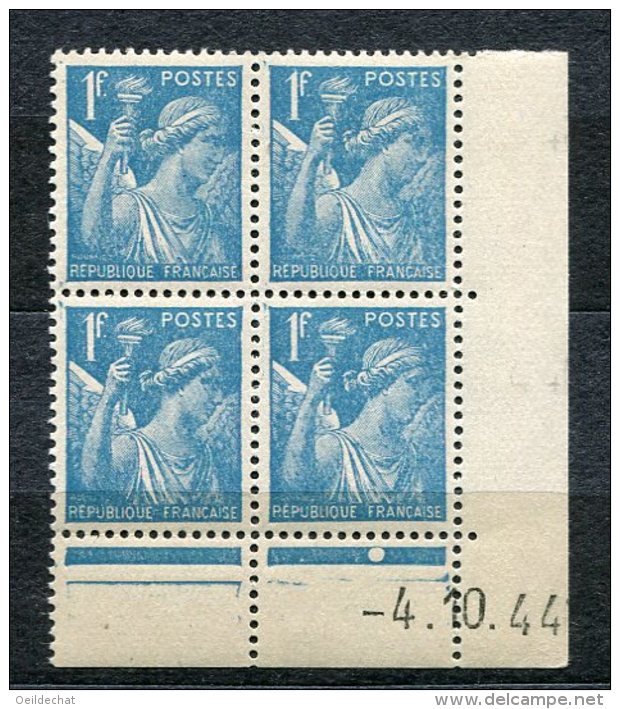 2903  FRANCE  N° 650**  Type Iris  1f Bleu Clair Du 4/10/44     TB - 1940-1949