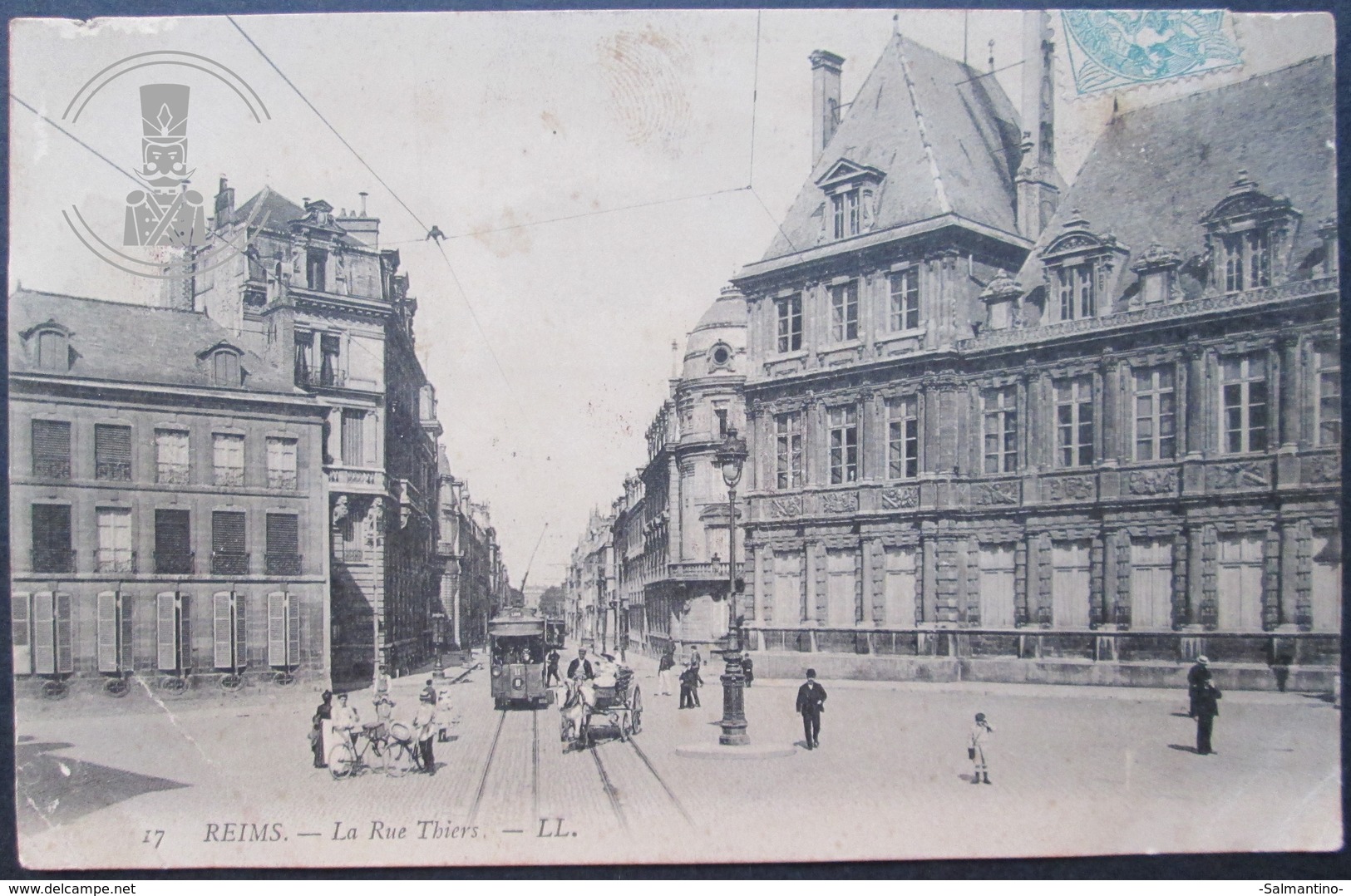 OLD POSTCARD - CP - 17 REIMS - LA RUE THIERS - CARTE POSTALE - NEUILLY EN THELLE - POSTED CIRCULATED 1908 - Reims