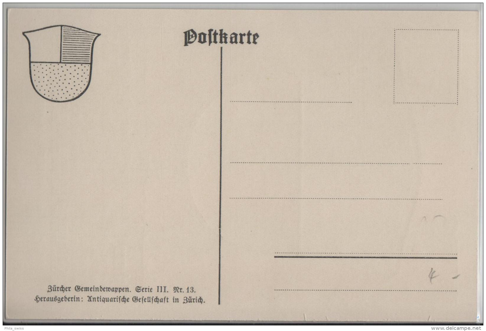 Hinwil Zürcher Gemeindewappen No. 13 - Hinwil